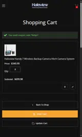 Haloview coupon verification screenshot