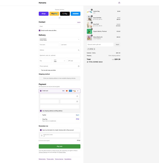 Hamama checkout page showing Hamama promo code box | Screenshot taken by SimplyCodes community member on Sep 4, 2025