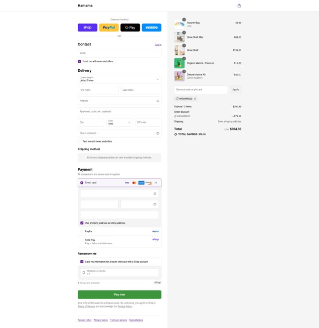 Hamama checkout page showing Hamama promo code box | Screenshot taken by SimplyCodes community member on Sep 4, 2025