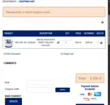 Hamilton Marine coupon verification screenshot