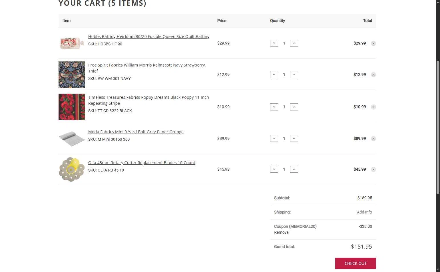 Hancock's of Paducah checkout page showing Hancock's of Paducah coupon code box | Screenshot taken by SimplyCodes community member on May 26, 2025