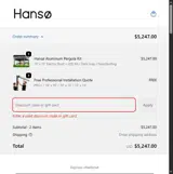 Hanso Home coupon verification screenshot