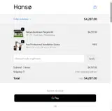 Hanso Home coupon verification screenshot