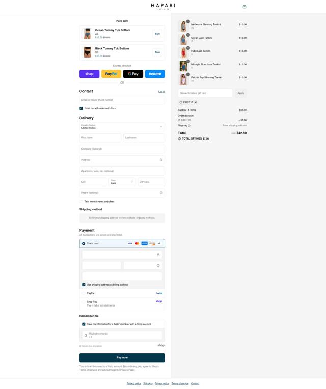Hapari checkout page showing Hapari discount code box | Screenshot taken by SimplyCodes community member on Sep 8, 2025