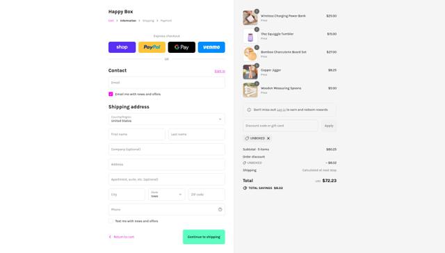 Happy Box checkout page showing Happy Box promo code box | Screenshot taken by SimplyCodes community member on Sep 17, 2025