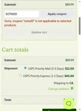 Happy Go Leafy coupon verification screenshot
