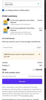 treat10 coupon verification screenshot