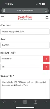 CASSIE coupon verification screenshot