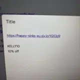 KELLY10 coupon verification screenshot