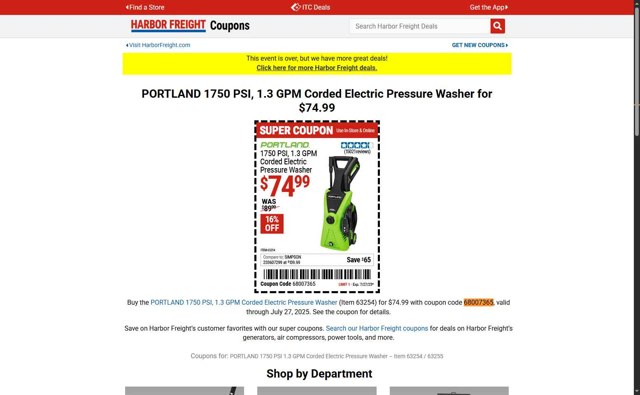 Harbor Freight checkout page showing Harbor Freight promo code box | Screenshot taken by SimplyCodes community member on Aug 28, 2025