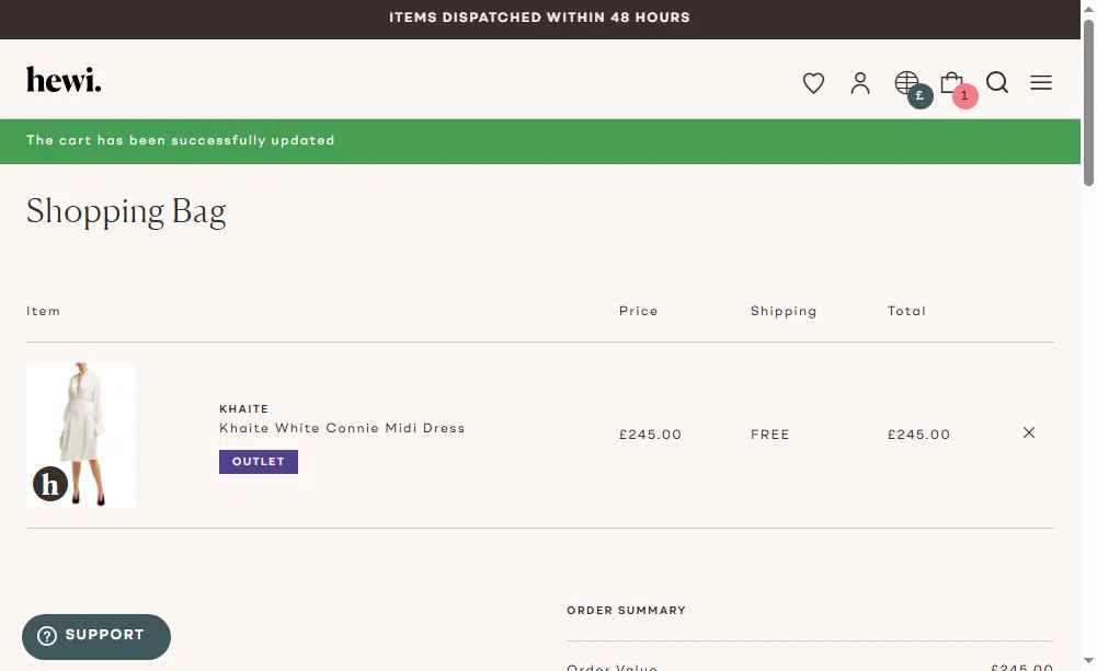 Hardly Ever Worn It checkout page showing Hardly Ever Worn It promo code box | Screenshot taken by SimplyCodes community member on Aug 28, 2025