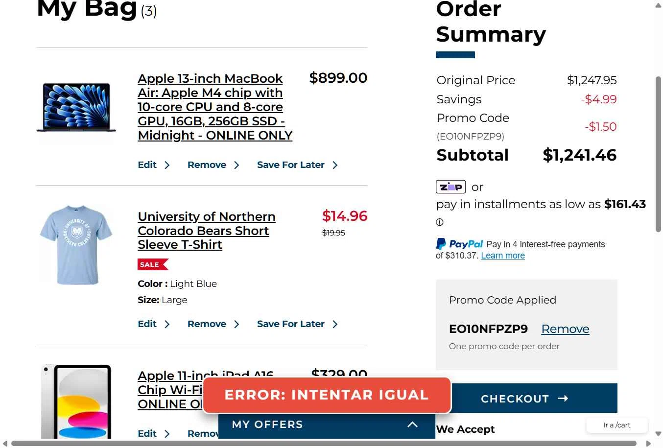 Hard’N’Heavy checkout page showing Hard’N’Heavy discount code box | Screenshot taken by SimplyCodes community member on Feb 12, 2026