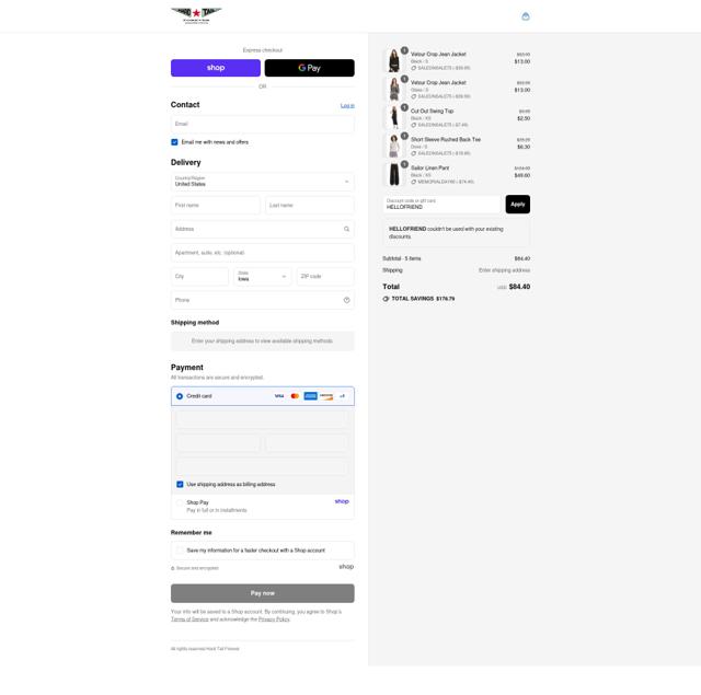 Hardtail Forever checkout page showing Hardtail Forever promo code box | Screenshot taken by SimplyCodes community member on Aug 31, 2025