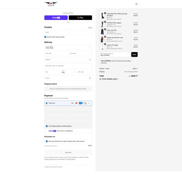 Hardtail Forever checkout page showing Hardtail Forever promo code box | Screenshot taken by SimplyCodes community member on Aug 6, 2025