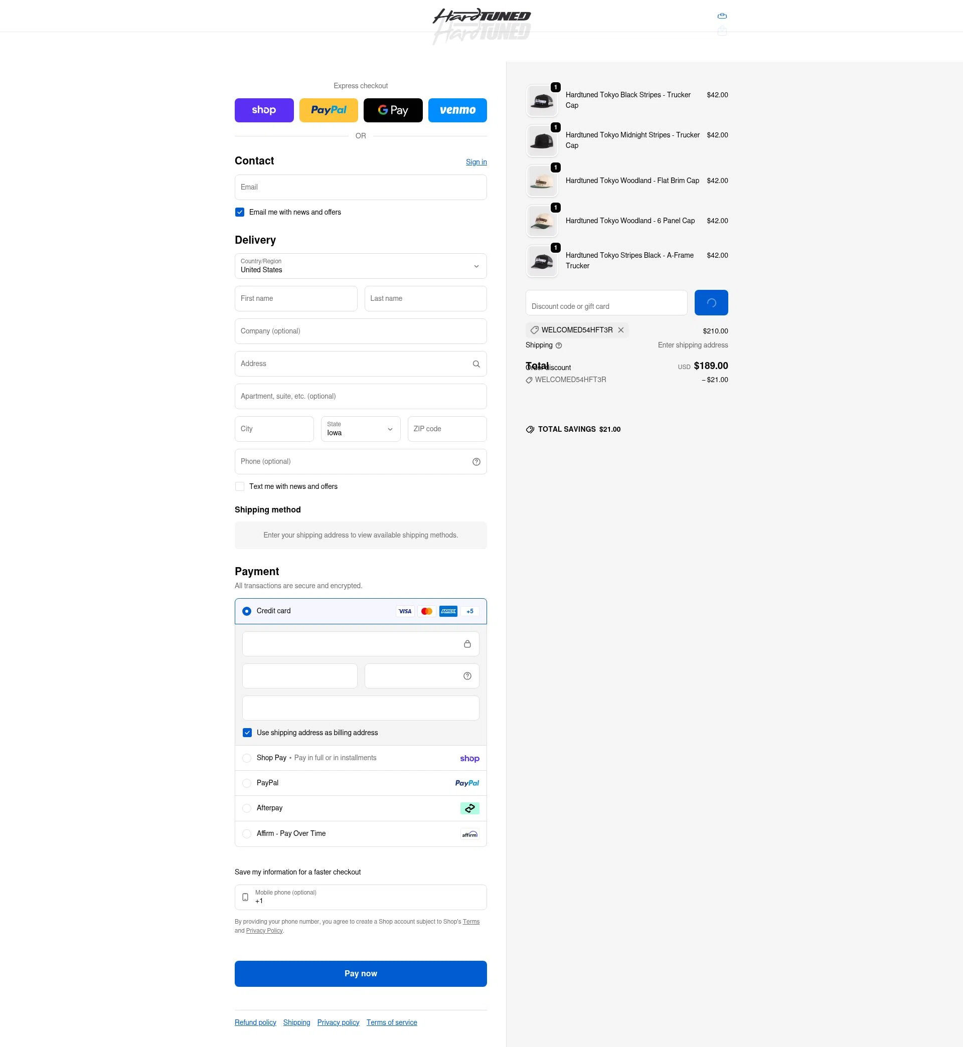 Hardtuned checkout page showing Hardtuned discount code box | Screenshot taken by SimplyCodes community member on Feb 17, 2026