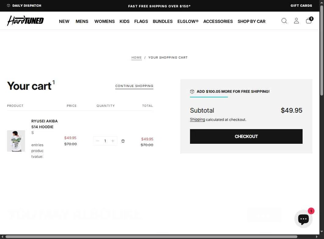 Hardtuned checkout page showing Hardtuned discount code box | Screenshot taken by SimplyCodes community member on Nov 19, 2025