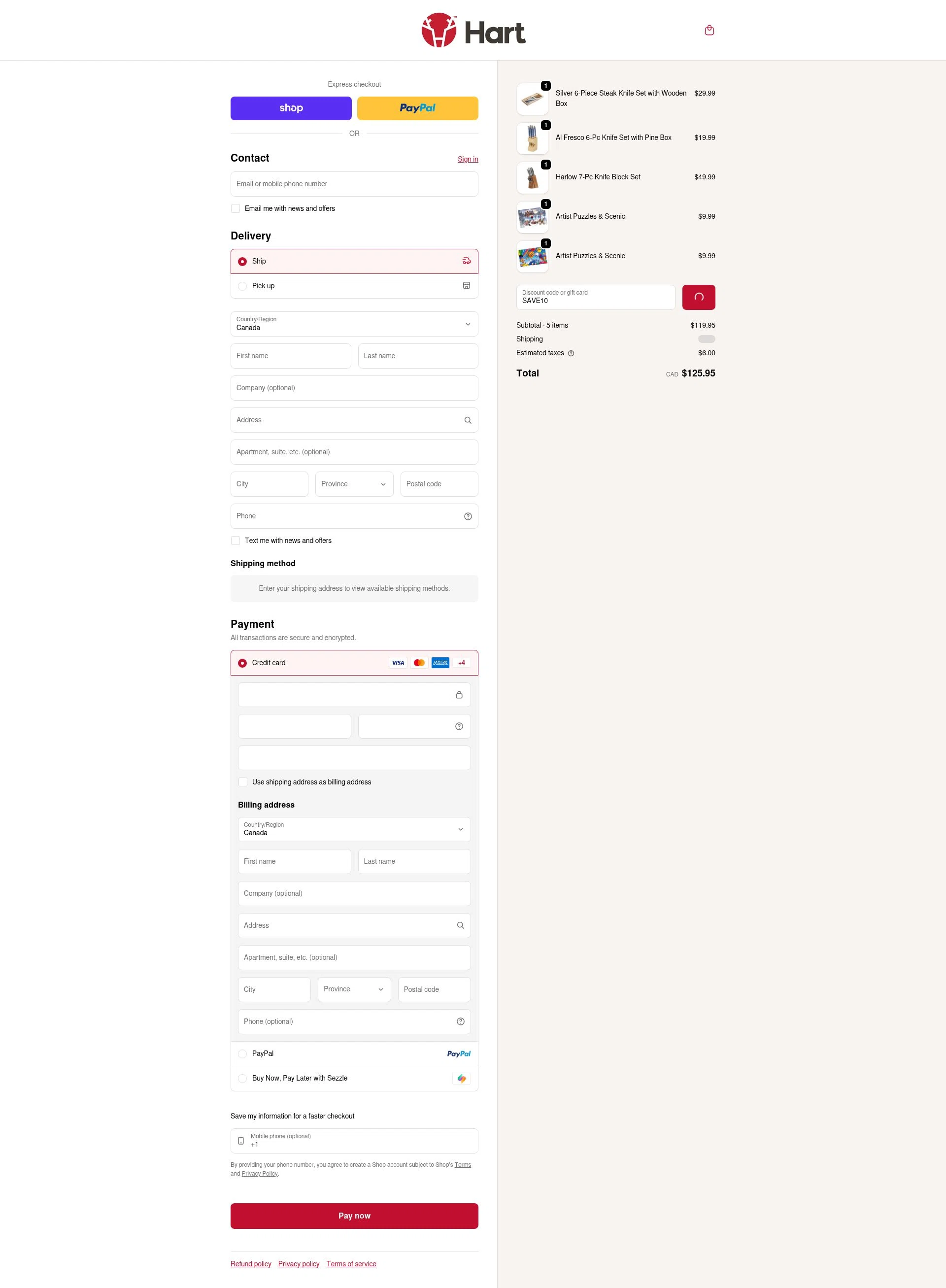 Hart Stores checkout page showing Hart Stores promo code box | Screenshot taken by SimplyCodes community member on Feb 1, 2026