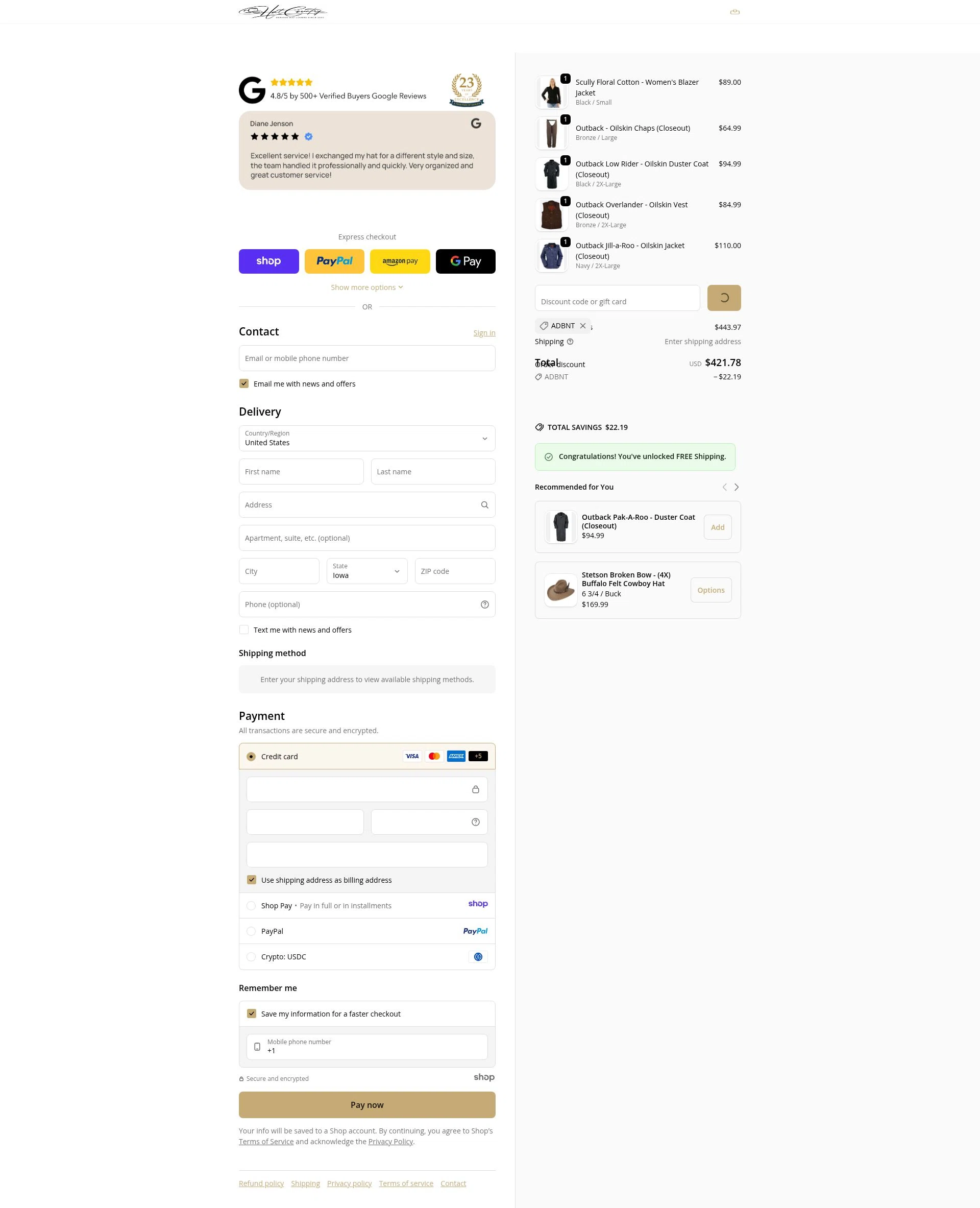 Hatcountry checkout page showing Hatcountry coupon code box | Screenshot taken by SimplyCodes community member on Dec 28, 2025