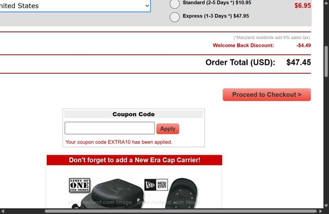 Hatland checkout page showing Hatland coupon code box | Screenshot taken by SimplyCodes community member on Jul 24, 2025