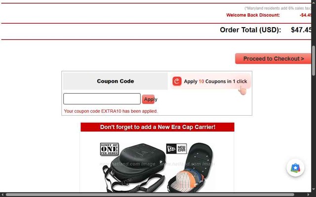 Hatland checkout page showing Hatland coupon code box | Screenshot taken by SimplyCodes community member on Jul 24, 2025