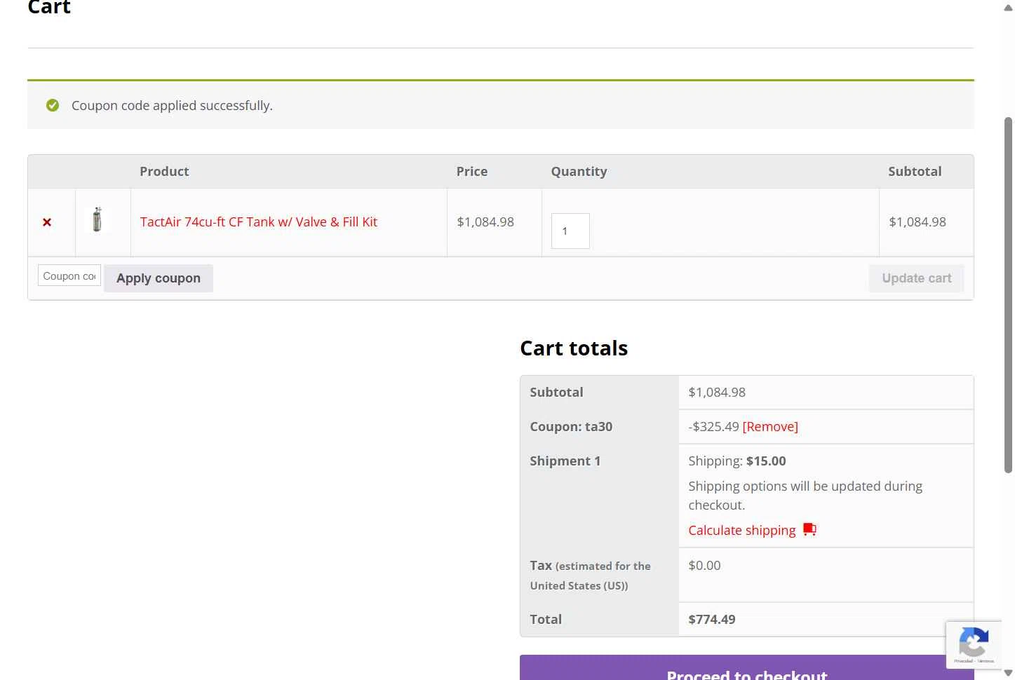 HatsanUSA checkout page showing HatsanUSA coupon code box | Screenshot taken by SimplyCodes community member on Feb 6, 2026