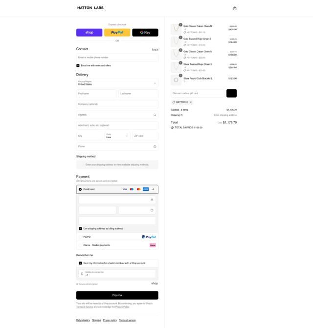 Hatton Labs checkout page showing Hatton Labs discount code box | Screenshot taken by SimplyCodes community member on Aug 8, 2025