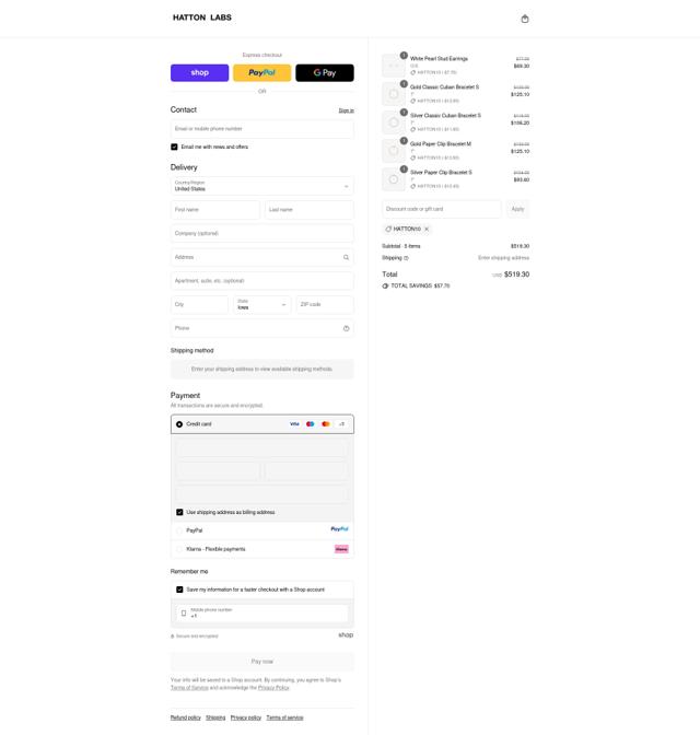 Hatton Labs checkout page showing Hatton Labs discount code box | Screenshot taken by SimplyCodes community member on Sep 11, 2025