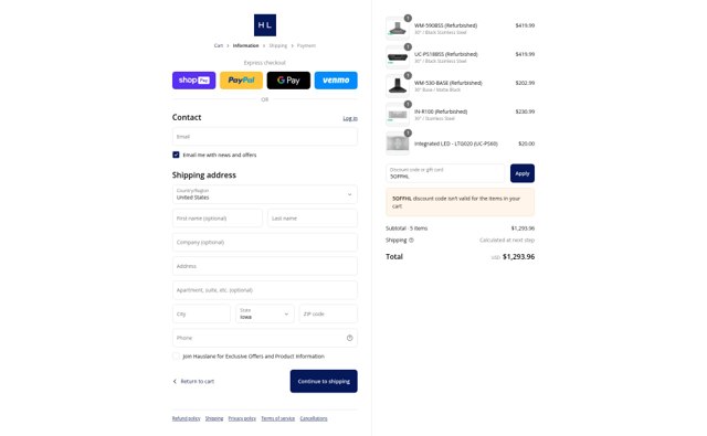 Hauslane checkout page showing Hauslane discount code box | Screenshot taken by SimplyCodes community member on Aug 5, 2025