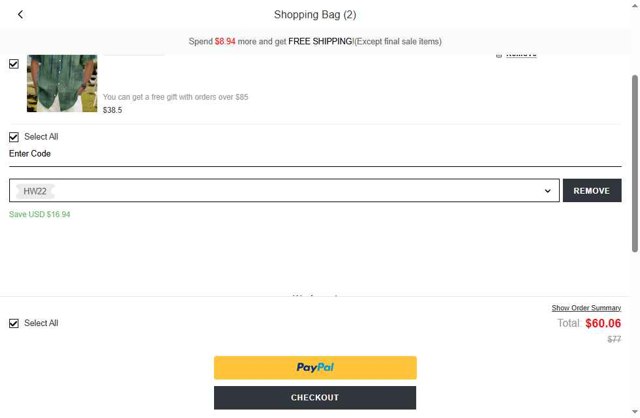 Hawalili checkout page showing Hawalili coupon code box | Screenshot taken by SimplyCodes community member on Sep 3, 2025