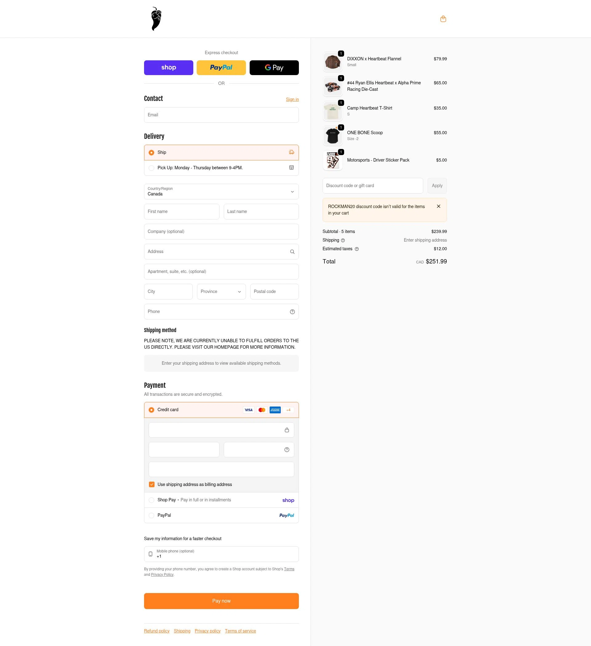 Heartbeat Hot Sauce checkout page showing Heartbeat Hot Sauce discount code box | Screenshot taken by SimplyCodes community member on Feb 4, 2026