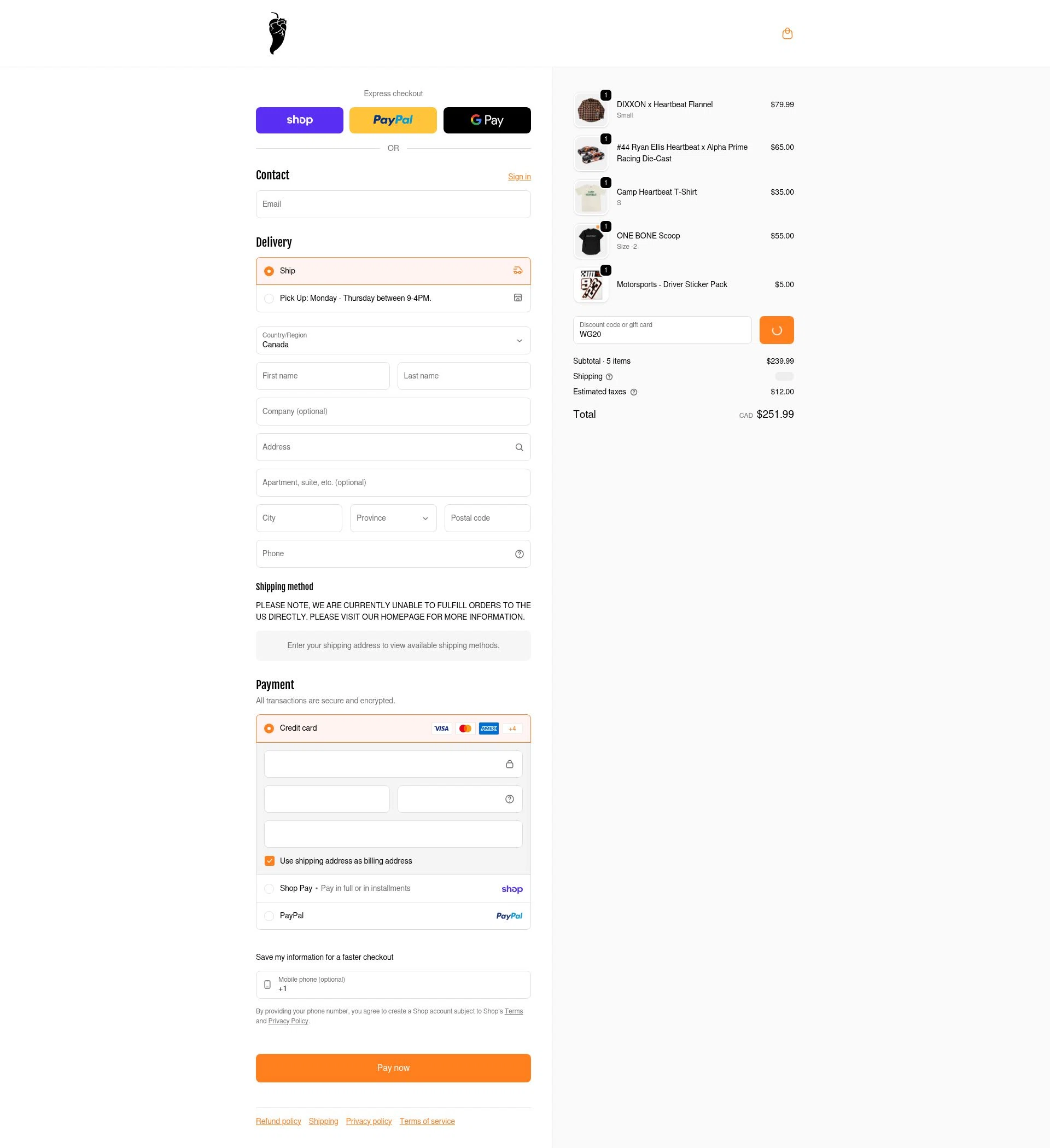 Heartbeat Hot Sauce checkout page showing Heartbeat Hot Sauce discount code box | Screenshot taken by SimplyCodes community member on Jan 30, 2026