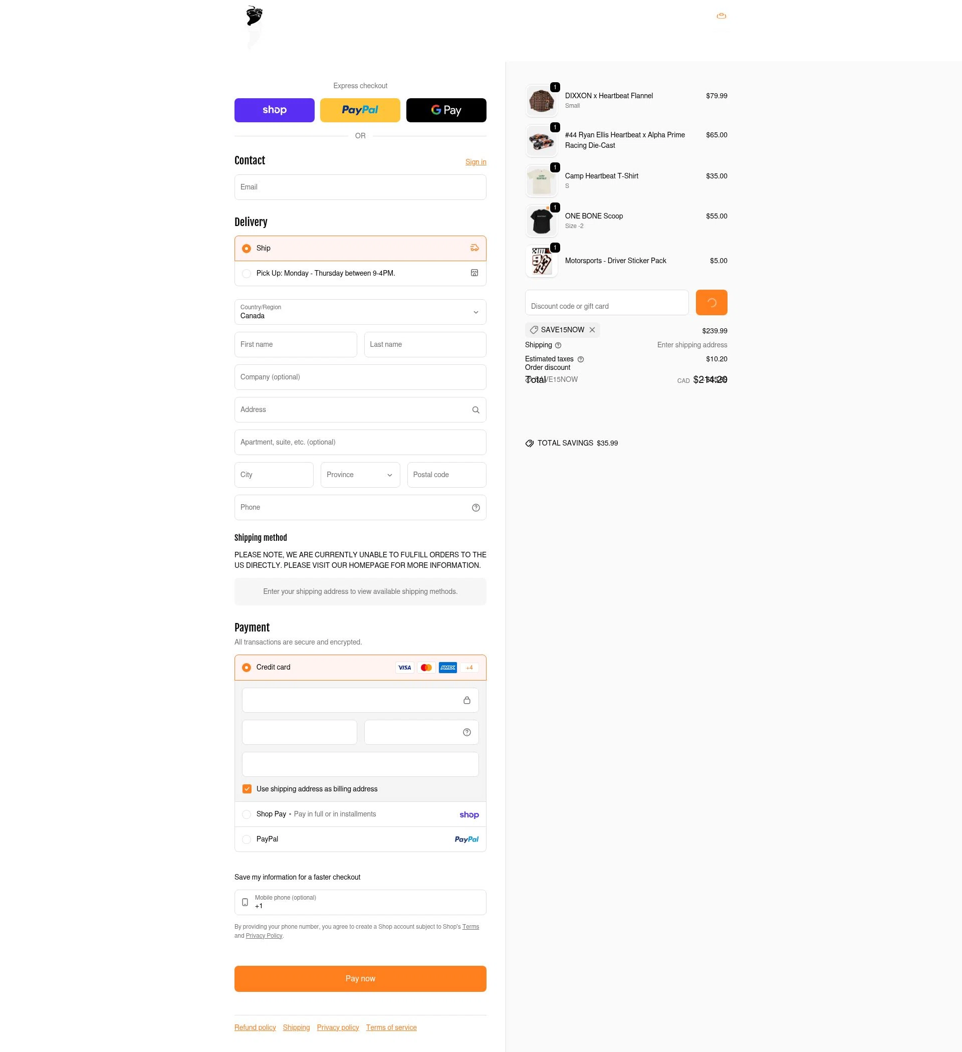 Heartbeat Hot Sauce checkout page showing Heartbeat Hot Sauce discount code box | Screenshot taken by SimplyCodes community member on Feb 4, 2026