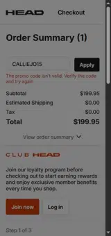 CALLIEJO15 coupon verification screenshot