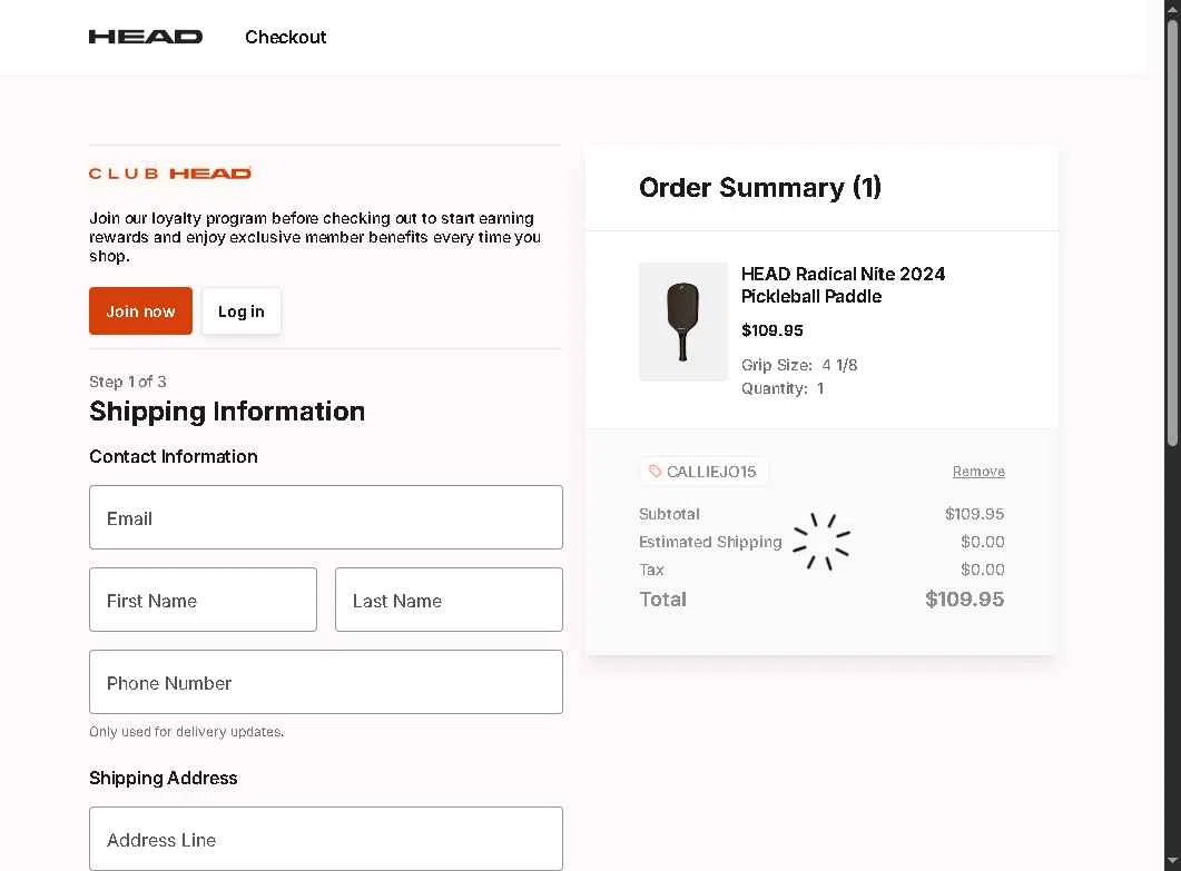 HEAD checkout page showing HEAD discount code box | Screenshot taken by SimplyCodes community member on Dec 31, 2025