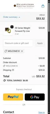 WELCOME10 coupon verification screenshot