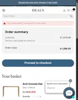 Thankyou10 coupon verification screenshot