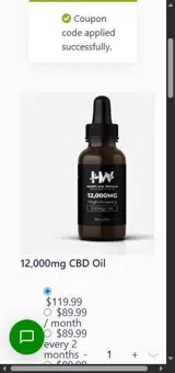 HW25 coupon verification screenshot