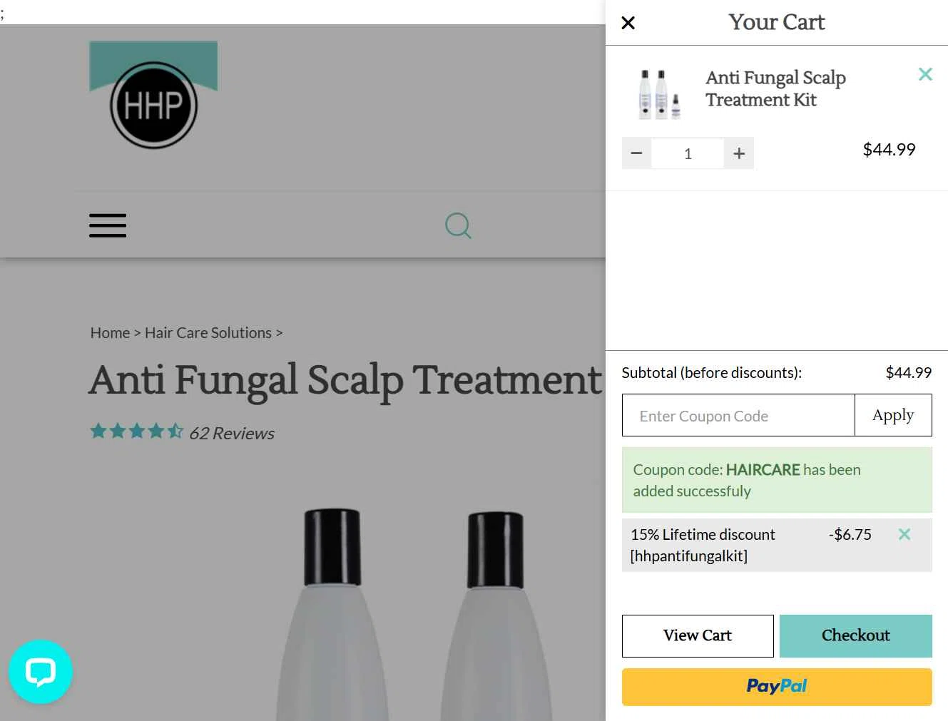 Healthy Hair Plus checkout page showing Healthy Hair Plus coupon code box | Screenshot taken by SimplyCodes community member on Nov 16, 2025