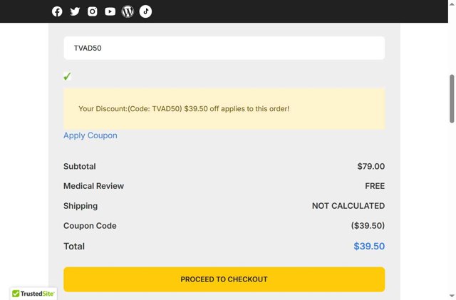 HealthyMale checkout page showing HealthyMale coupon code box | Screenshot taken by SimplyCodes community member on Aug 11, 2025