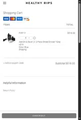 Healthy Rips coupon verification screenshot