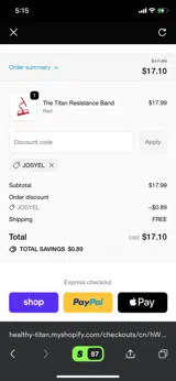 JOSYEL coupon verification screenshot