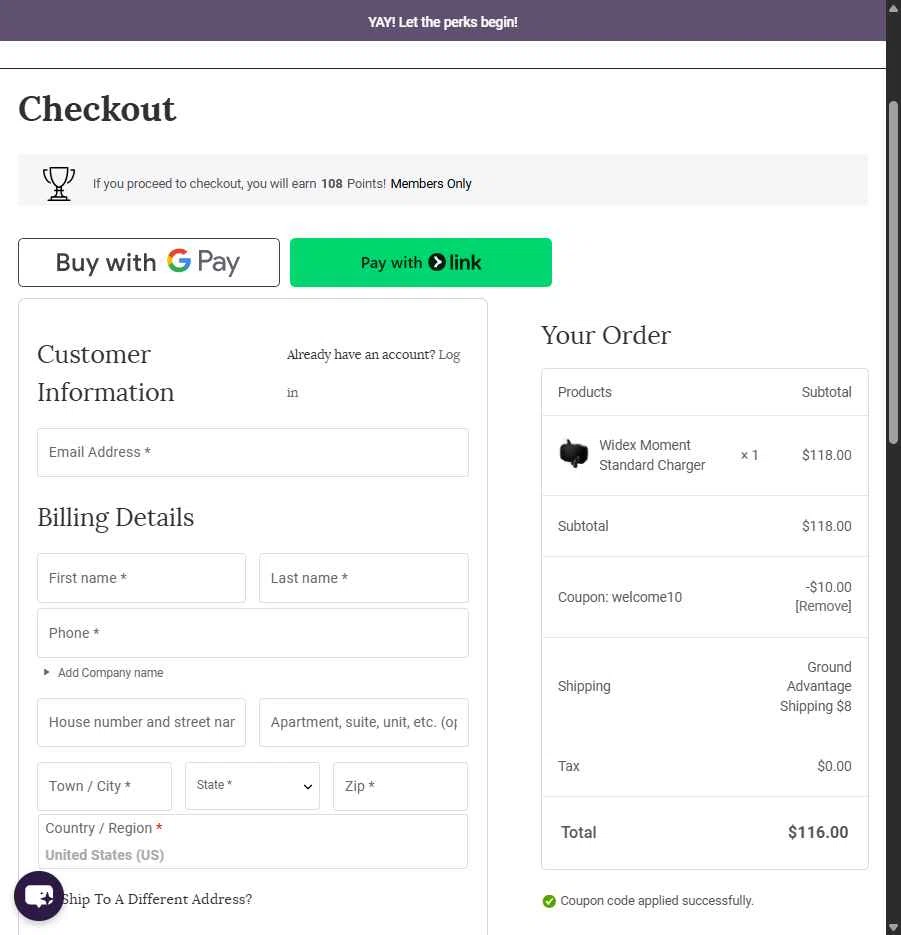 Hears Hearing & Hearables checkout page showing Hears Hearing & Hearables promo code box | Screenshot taken by SimplyCodes community member on Sep 27, 2025