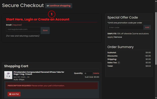 Heartland Vet Supply checkout page showing Heartland Vet Supply coupon code box | Screenshot taken by SimplyCodes community member on Jul 23, 2025