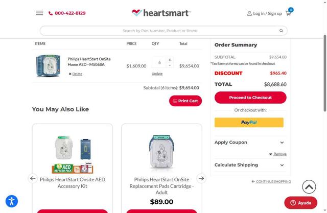 Heartsmart.com checkout page showing Heartsmart.com promo code box | Screenshot taken by SimplyCodes community member on Sep 5, 2025