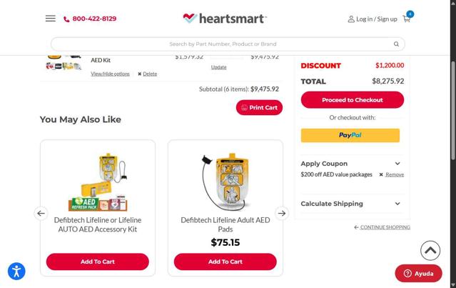 Heartsmart.com checkout page showing Heartsmart.com promo code box | Screenshot taken by SimplyCodes community member on Aug 14, 2025