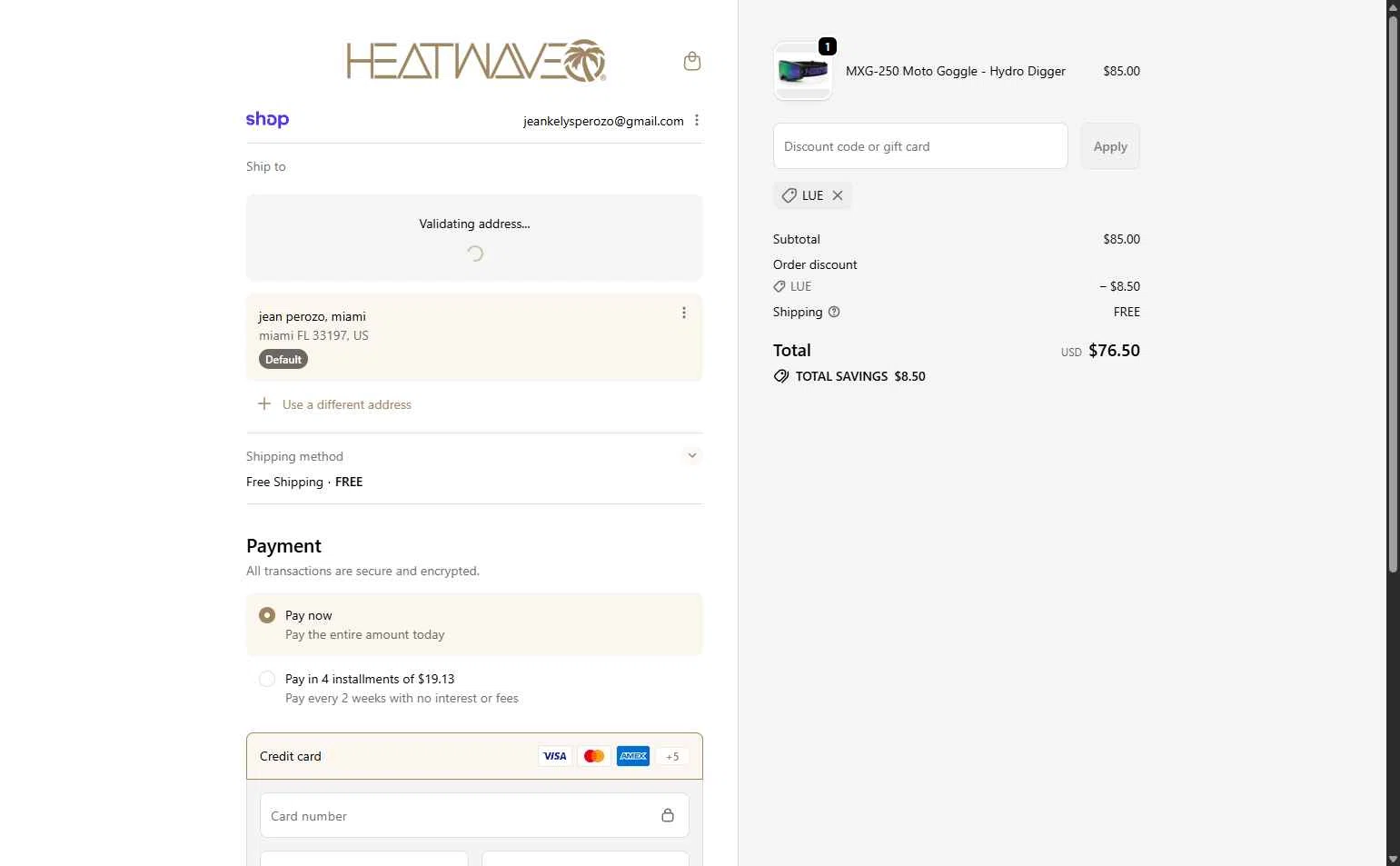 Heat Wave Visual checkout page showing Heat Wave Visual discount code box | Screenshot taken by SimplyCodes community member on Feb 10, 2026