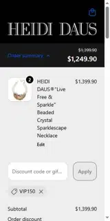 VIP150 coupon verification screenshot
