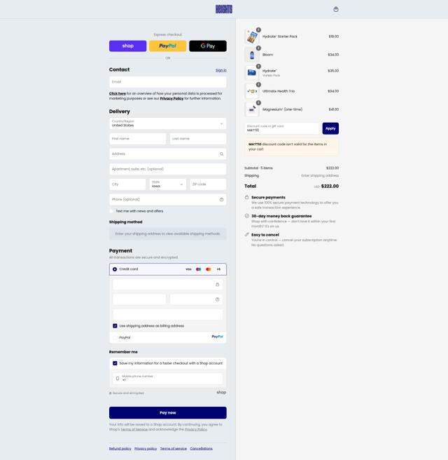 Heights checkout page showing Heights promo code box | Screenshot taken by SimplyCodes community member on Sep 12, 2025