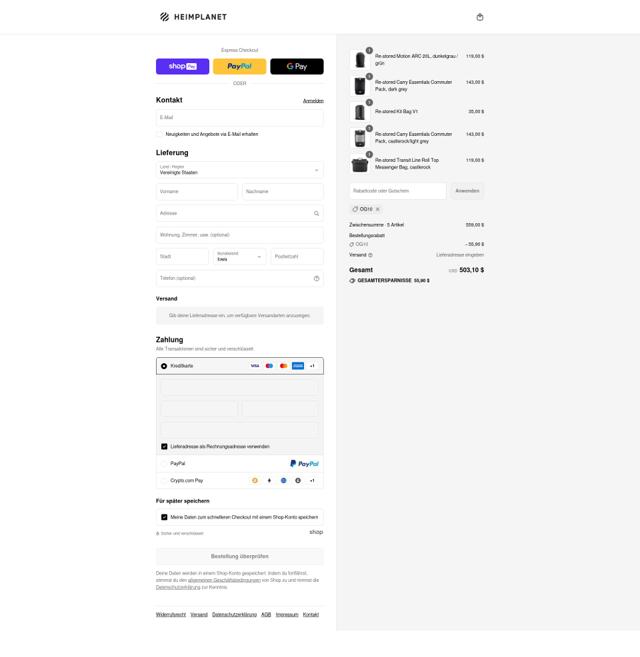 Heimplanet checkout page showing Heimplanet discount code box | Screenshot taken by SimplyCodes community member on Jul 27, 2025