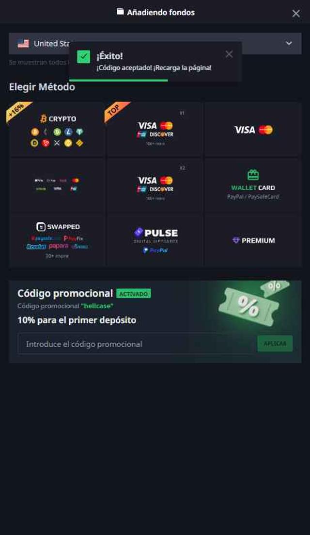 Hellcase checkout page showing Hellcase promo code box | Screenshot taken by SimplyCodes community member on Sep 16, 2025